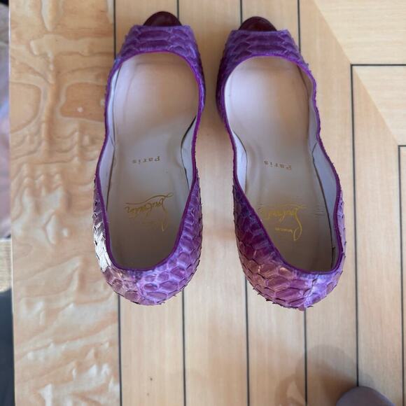 Christian Louboutin Python Heels purple snakeskin pumps w box & dustbag 38.5 - Picture 8 of 12
